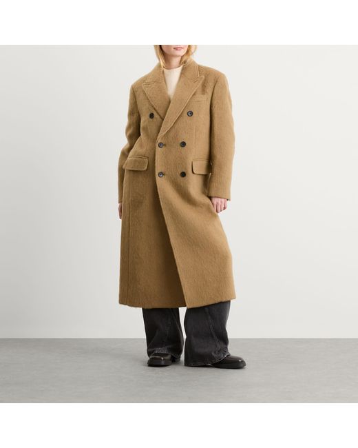 DUNST Natural Tailored Double Beasted Hairy Wool Coat