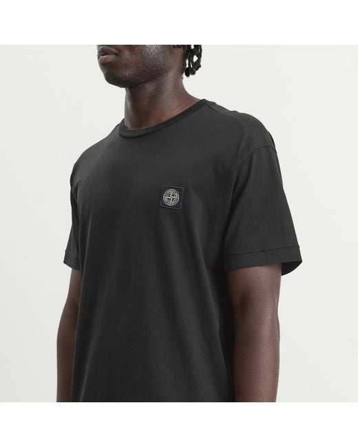 Stone Island Black Patch Logo T-Shirt for men