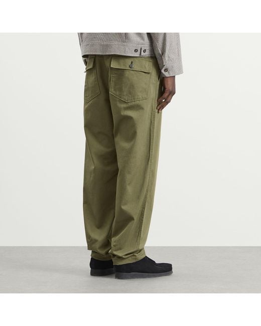 Universal Works Green Twill Fatigue Pant for men