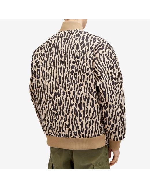 Wacko Maria Black Dickies Leopard Quilted Jacket for men