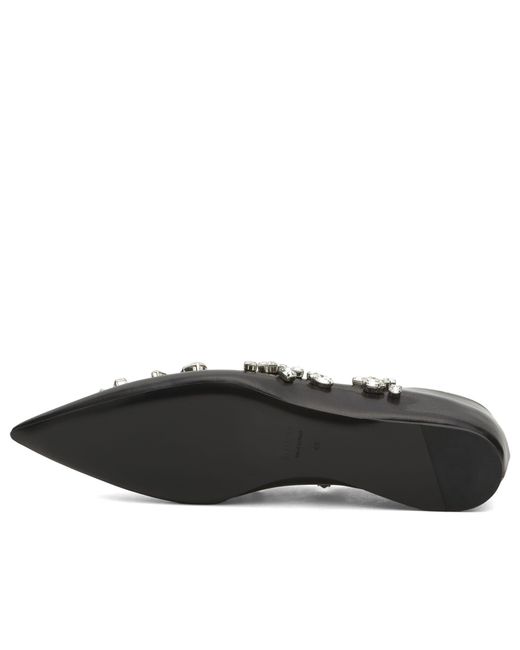 Jil Sander Black Embellished Ballerina