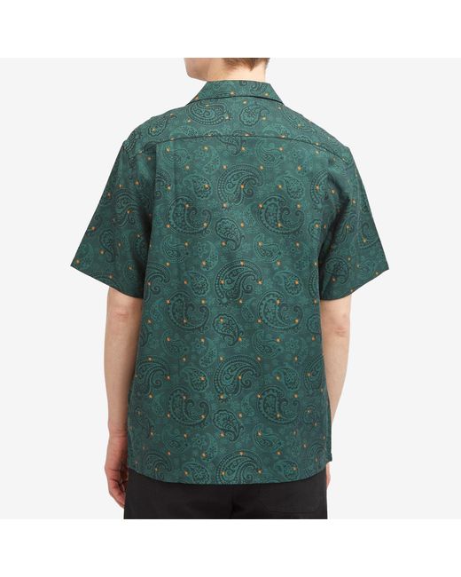 Portuguese Flannel Green Paisley Jacquard Vacation Shirt for men
