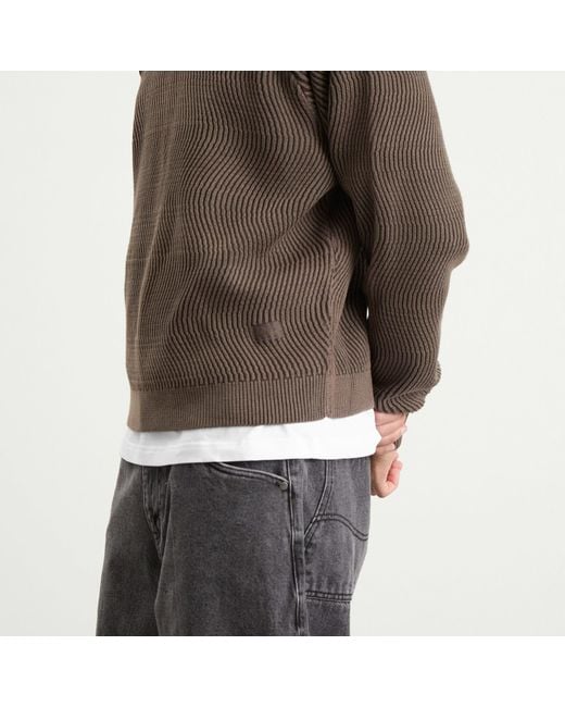 Dime Brown Wave Knit Sweater for men
