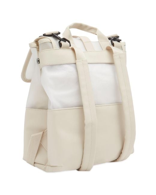 Rains Split Bucket Backpack in White | Lyst