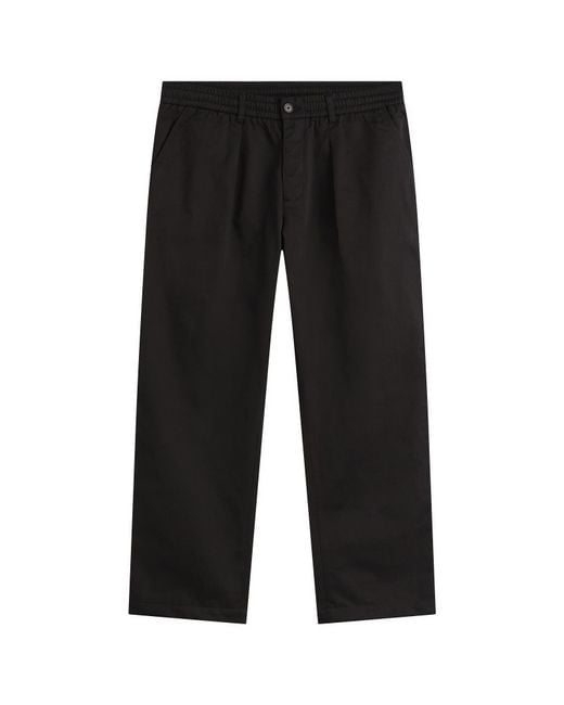 Universal Works Black Twill Pleated Track Pant for men