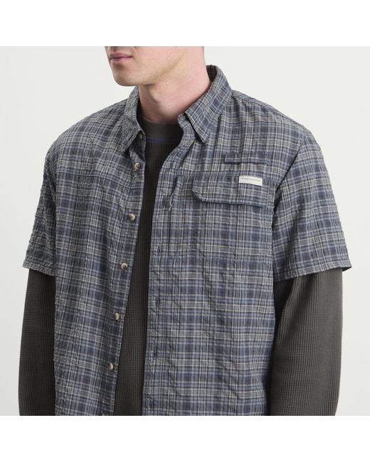 Thisisneverthat Gray Plaid Short Sleeve Fishing Shirt for men