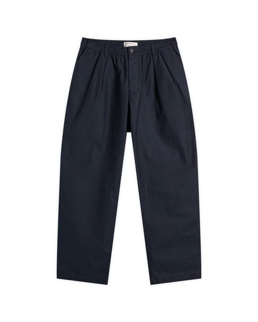 Universal Works Blue Pleated Track Pant for men