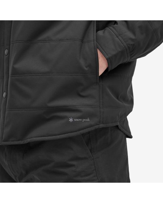 Snow Peak Black Flexible Insulated Overshirt for men
