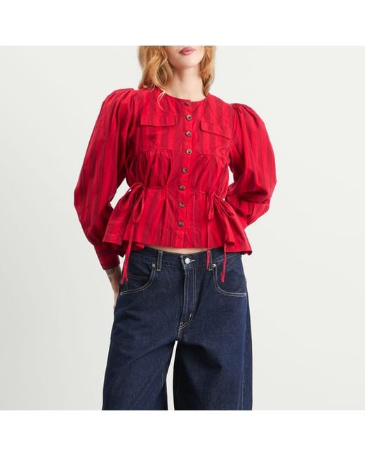 Damson Madder Red Charlize Stripe Blouse