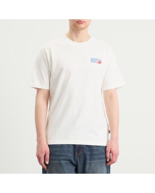 New Balance White Nb Athletics Premium Logo Relaxed T-Shirt for men