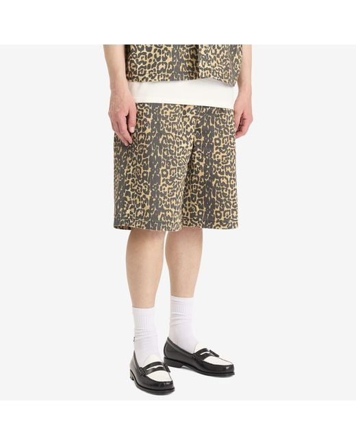 Rhude Brown Leopard Shorts for men