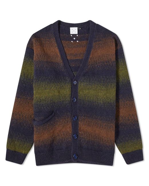 Pop Trading Co. Blue Striped Knitted Cardigan for men