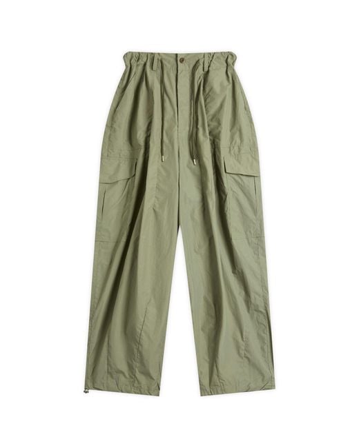 FRIZMWORKS Green Nylon Cargo Balloon Pants for men