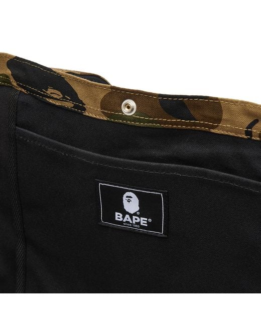 A Bathing Ape Black 1St Camo 2Way Tote Bag for men