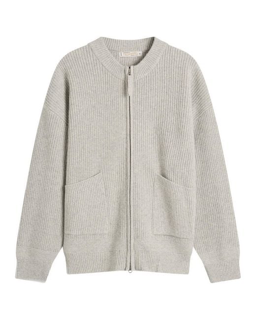 FRIZMWORKS Gray Wool Deck Zip Cardigan for men