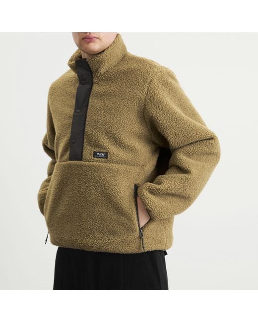 Taion Green Pull Over Boa Fleece Jacket for men