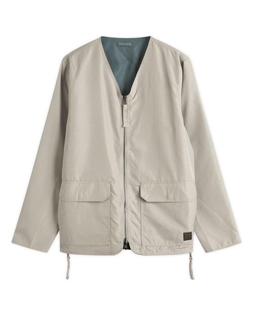 Taion Gray Military Reversible V-Neck Cardigan for men