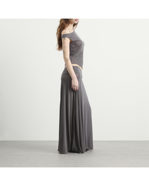 St. Agni Gray Fluid Jersey Skirt
