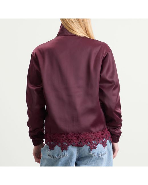 Adidas Purple Firebird Satin Lace Track Top