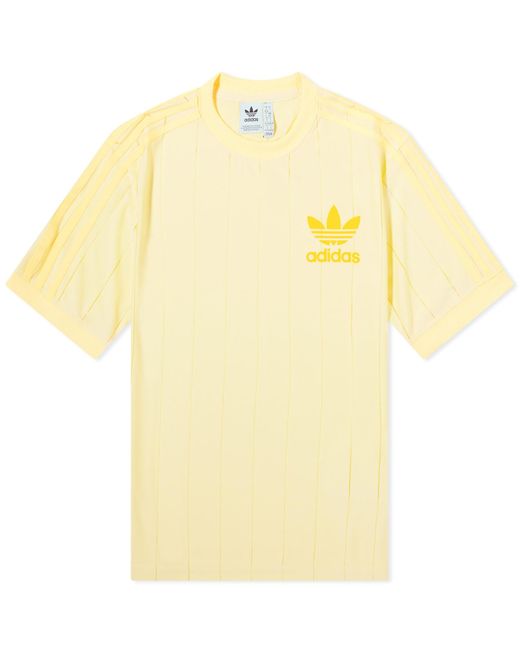 Adidas Yellow 3 Stripe T-Shirt