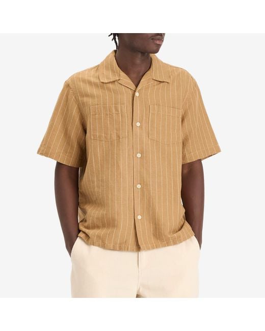 Corridor NYC Natural Boulder Stripe Vacation Shirt for men