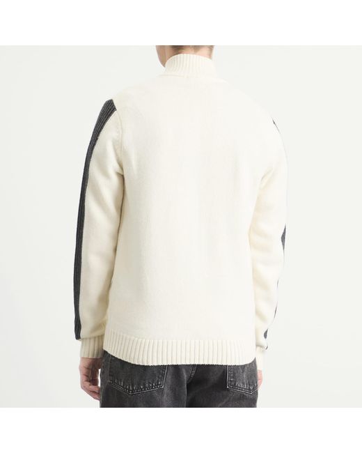 Fred Perry Natural Ribbed Zip Knit Cardigan for men