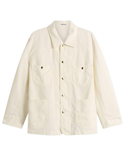 Auralee Natural Wool Cotton Linen Ox Work Jacket for men