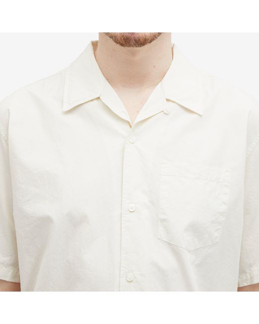 Norse Projects White Carsten Tencel Short Sleeve Shirt for men
