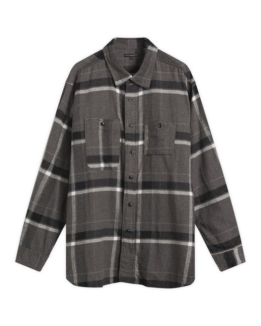 Engineered Garments Gray Brushed Big Plaid Work Shirt for men