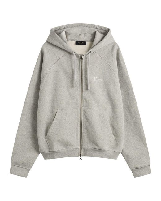 Dime Classic Small Logo Zip Hoodie in Grey for Men | Lyst UK