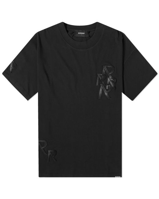 Represent Black Applique Initial T-Shirt for men