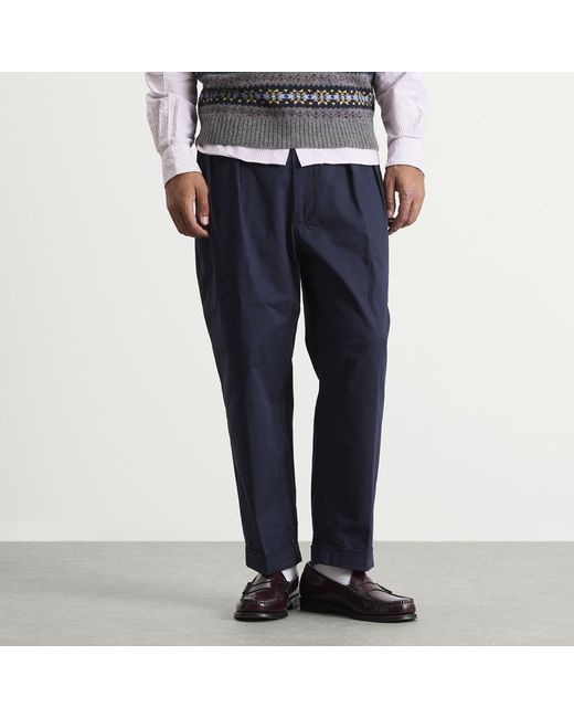 Beams Plus Blue 2 Pleat Chino for men