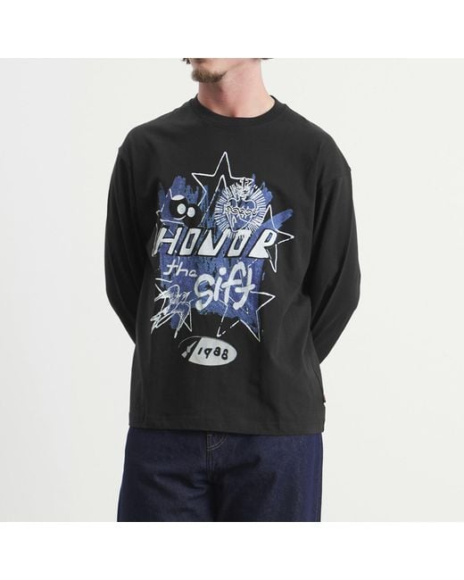 Honor The Gift Gray Pop Art Long Sleeve T-Shirt for men