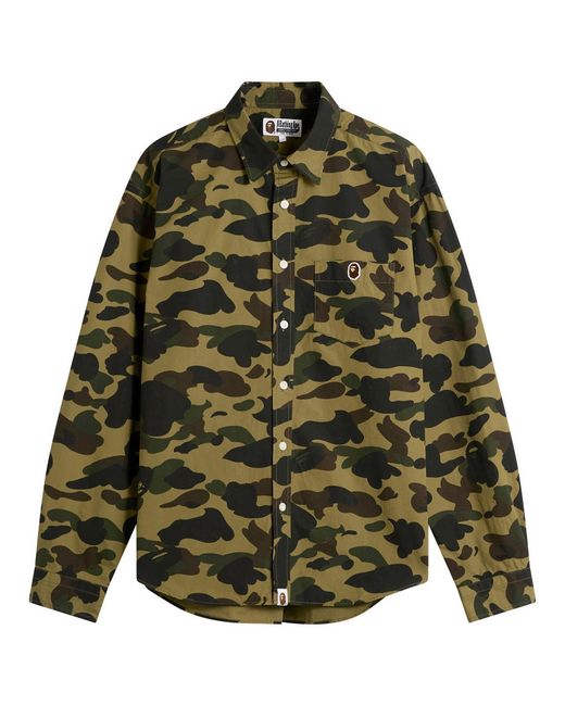 A Bathing Ape Green 1St Camo One Point Shirt for men