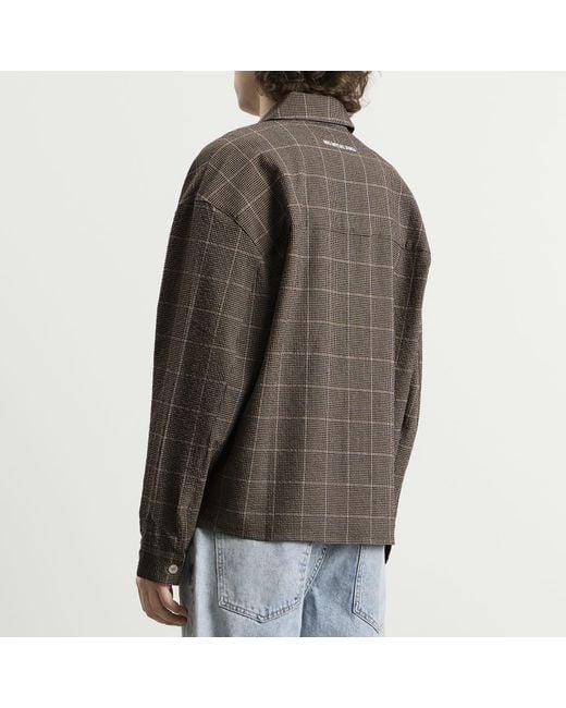 MKI Miyuki-Zoku Green Seersucker Check Box Dress Shirt for men