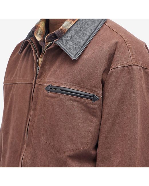 FRIZMWORKS Brown Heavy Canvas Work Jacket for men