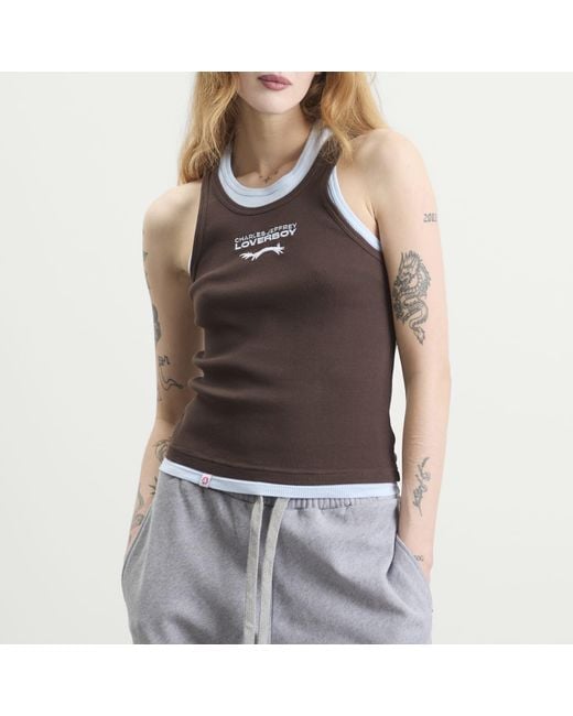 Charles Jeffrey Brown Double Logo Tank Top