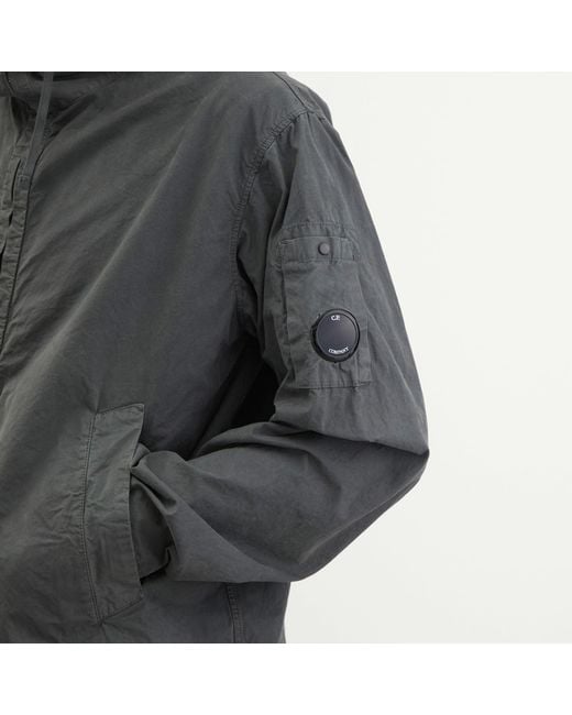C P Company Gray Micro-Reps Hooded Lens Jacket for men