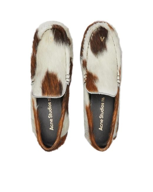 Acne Brown Babi Due Hairy Loafer Shoes