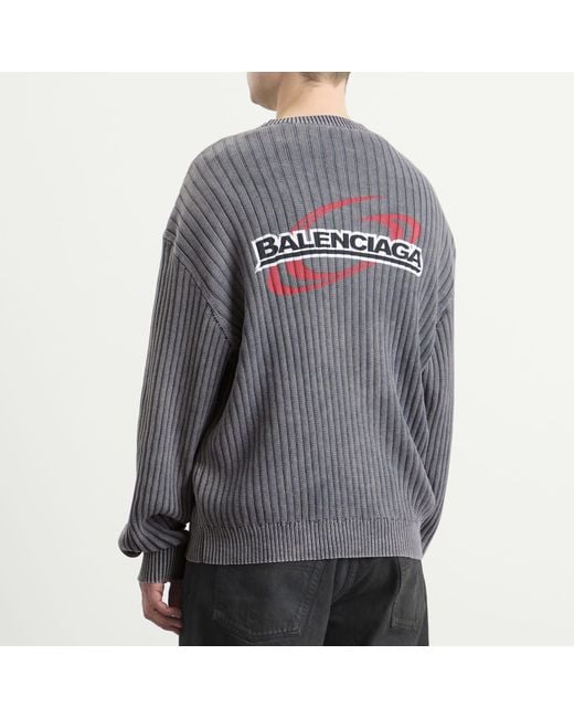 Balenciaga Gray Sweater With Logo for men