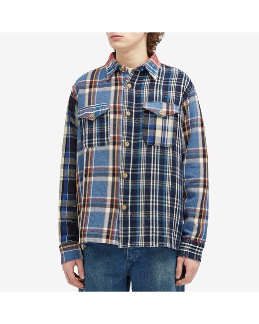 Human Made Crazy Check L/S Shirt in Blue for Men | Lyst UK