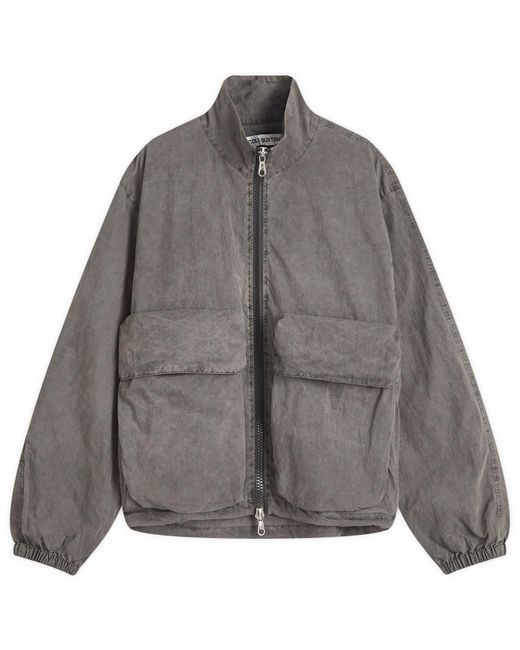 Cole Buxton Gray Garment Dyed Combat Track Jacket for men