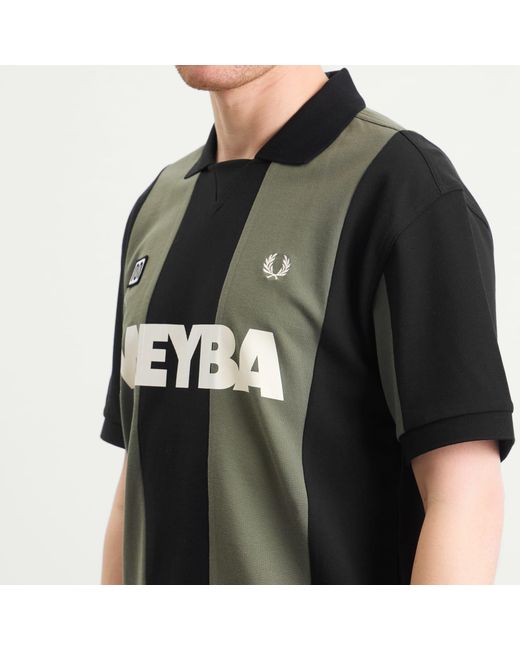 Fred Perry Black Meyba Cut And Sew Polo Shirt for men