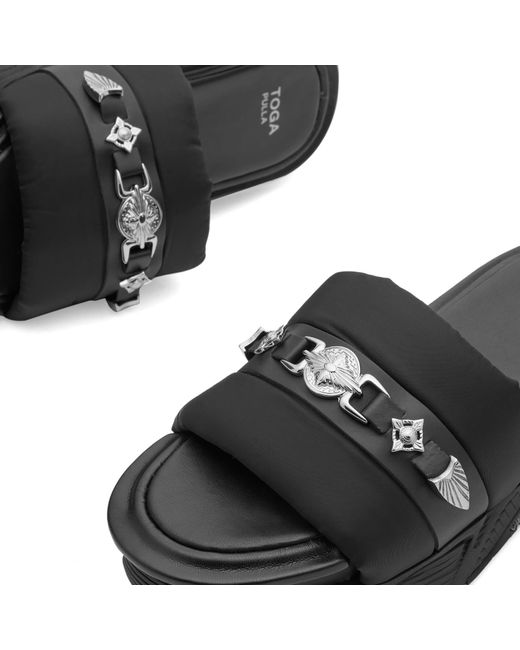 Toga Black Platform Slider Sandals