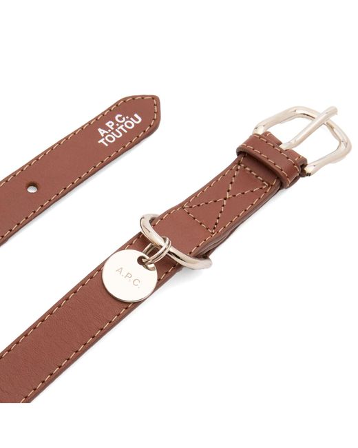 A.P.C. Brown Leather Dog Collar for men