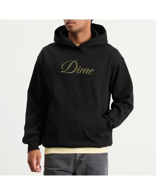 Dime Black Cursive Hoodie for men