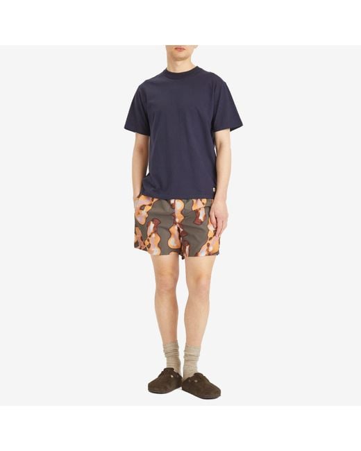 Folk Multicolor Shadow Print Swim Shorts for men