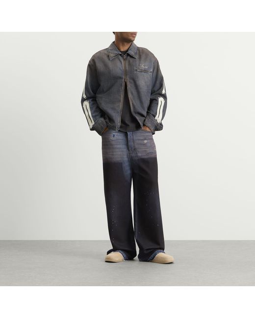 Amiri Black Lea Bones Denim Blouson for men