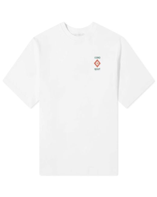 Casablancabrand White Casa Sport Small Logo T-Shirt for men