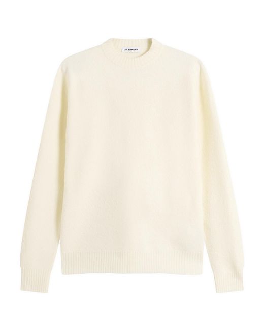 Jil Sander White Boiled Wool Jumper for men